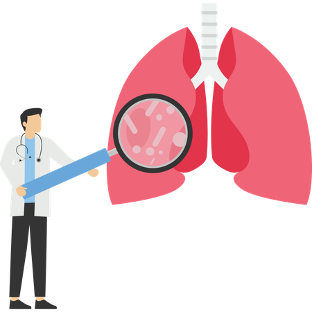 Doctor checking lungs  Illustration