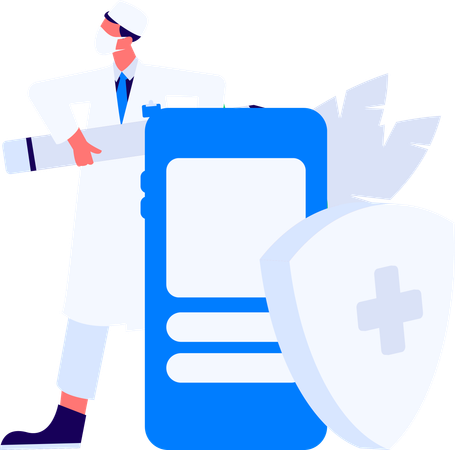 医師が診断書を確認する  イラスト