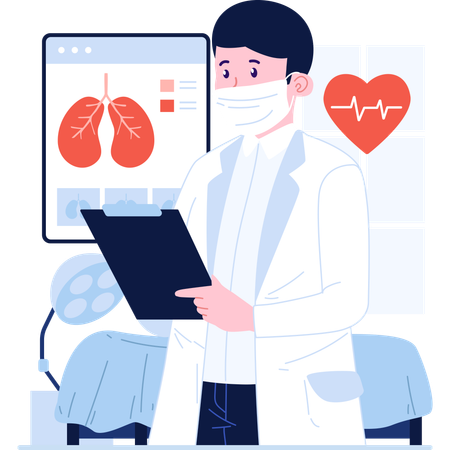 Doctor checking medical report  Illustration