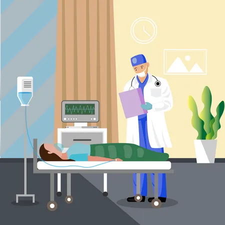 Doctor checking patient  Illustration