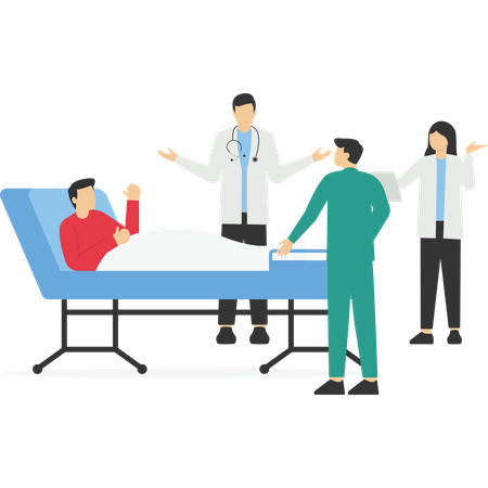 Doctor checking patient condition after surgery  Illustration