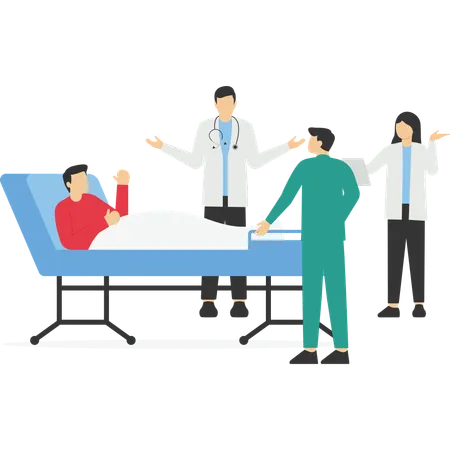 Doctor checking patient condition after surgery  Illustration