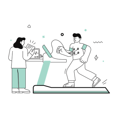 Doctor checking patient heart checkup  Illustration