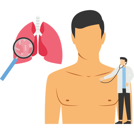 Doctor checking patient heartbeat  Illustration