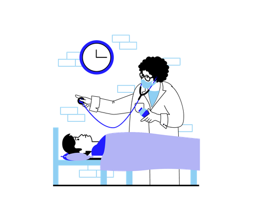 Doctor checking patient  Illustration