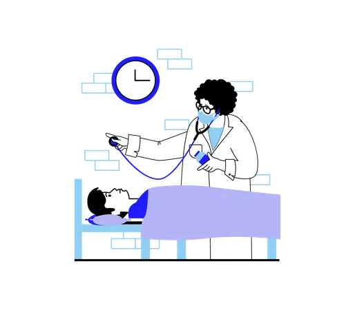 Doctor checking patient  Illustration