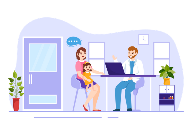 Doctor Checking Patient  Illustration