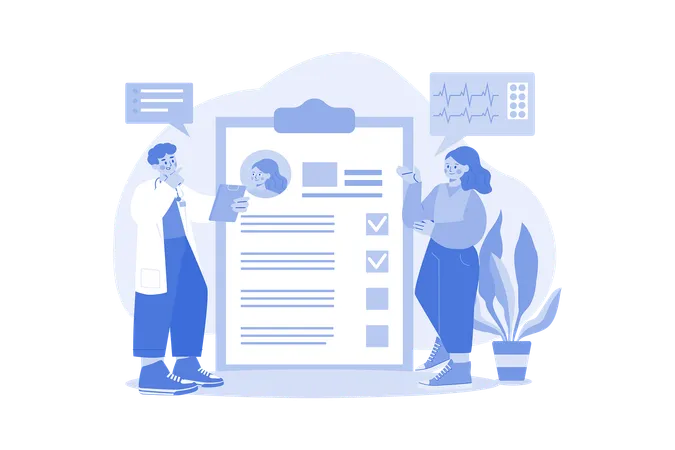 Doctor Checking patient report  Illustration