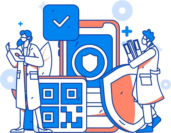 Doctor checking patient report  Illustration