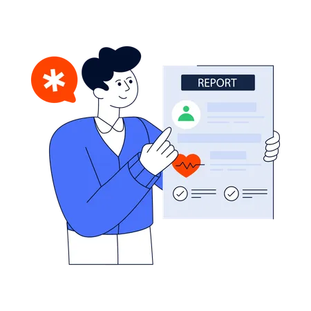 Doctor checking patient report  Illustration