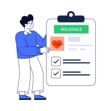 Doctor checking patients health insurance  Illustration