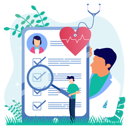 Doctor Checking Report  Illustration