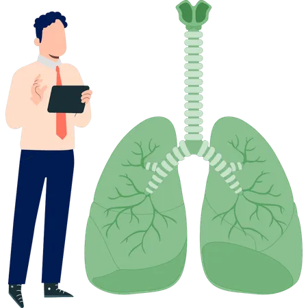 Doctor Is Checking Respiratory Track Illustration