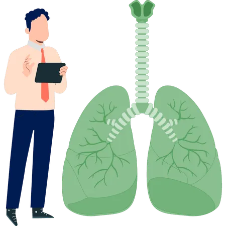 Doctor checking respiratory track  Illustration