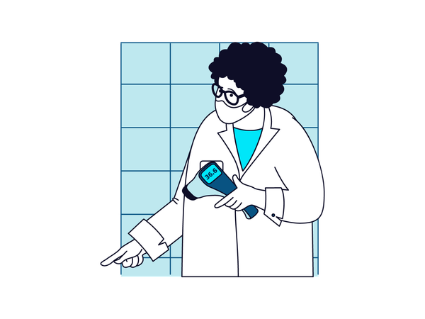 Doctor checking temperature  Illustration