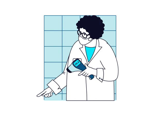 Doctor checking temperature  Illustration