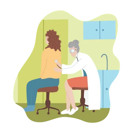 Doctor checking to patient  Illustration