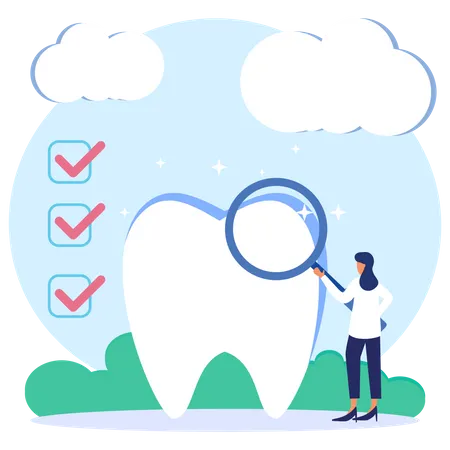 Doctor Checking Tooth  Illustration
