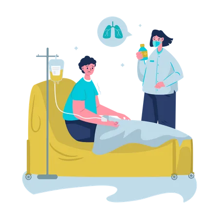 Nurse Caring For Inpatients Illustration Concept Illustration