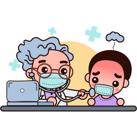 Doctor checking up patient  Illustration