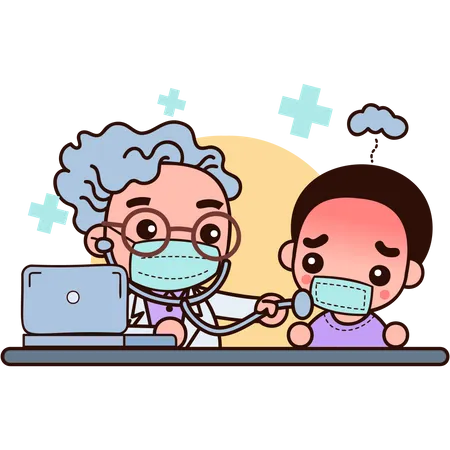 Doctor checking up patient  Illustration