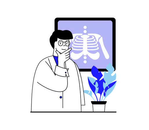 Doctor checking x ray  Illustration