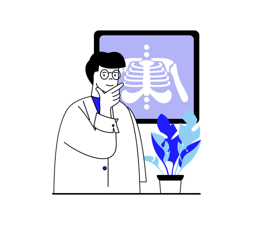 Doctor checking x ray  Illustration