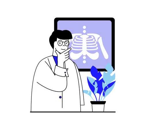 Doctor checking x ray  Illustration