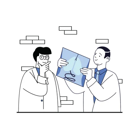 Doctor checking xray  Illustration