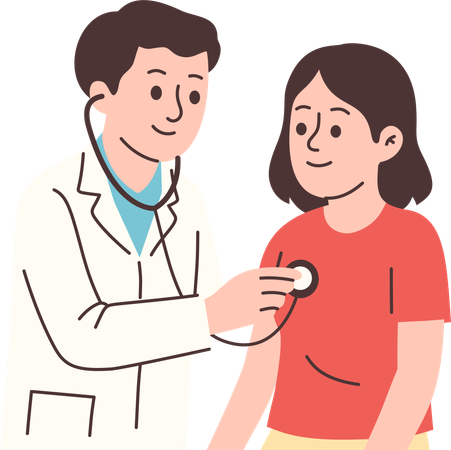 Doctor Checks Patient  Illustration