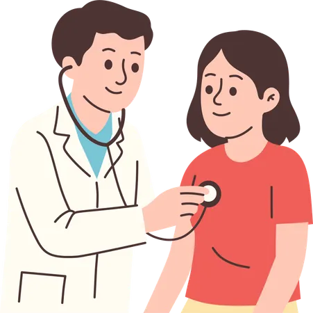 Doctor Checks Patient  Illustration