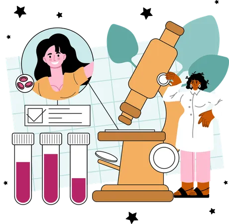 Doctor conducts out lab experiment  Illustration