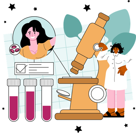 Doctor conducts out lab experiment  Illustration