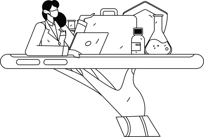 Doctor connects through video call in case of emergency  Illustration