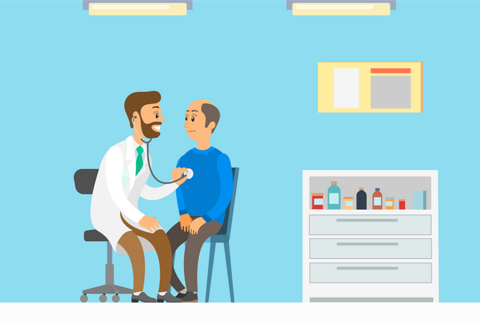 Doctor consulting patient Illustration