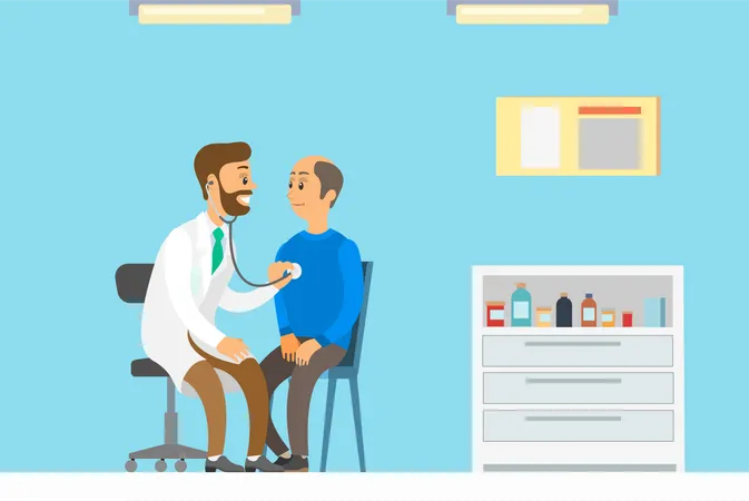 Doctor consulting patient  Illustration