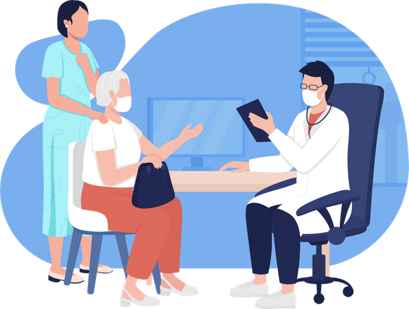 Doctor consults patient Illustration