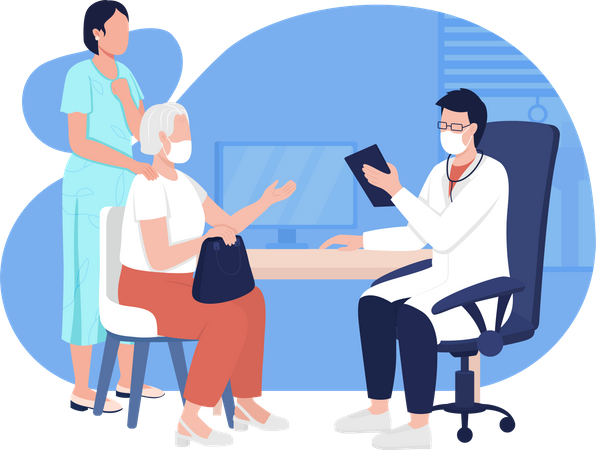 Doctor consults patient  Illustration