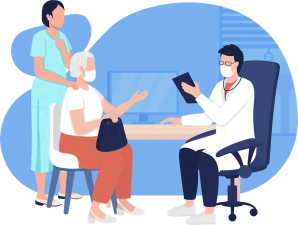 Doctor consults patient  Illustration