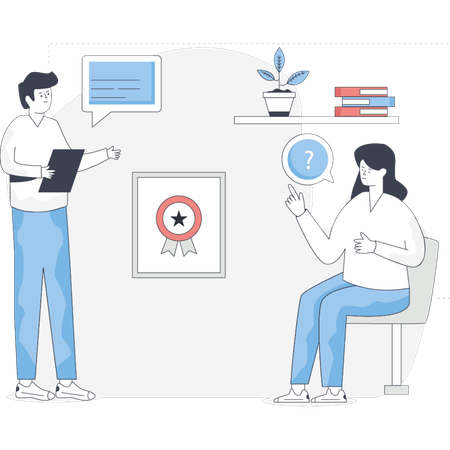 Doctor  counselling her patient  Illustration