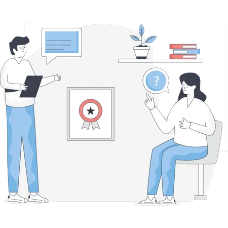 Doctor  counselling her patient  Illustration
