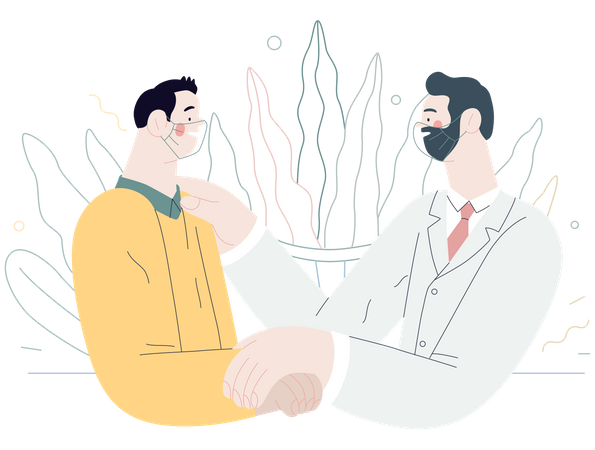 Doctor dando consejos al paciente  Ilustración