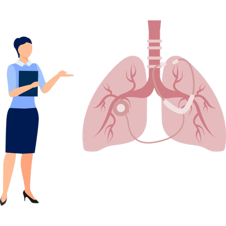 Doctor diagnos lungs report  Illustration