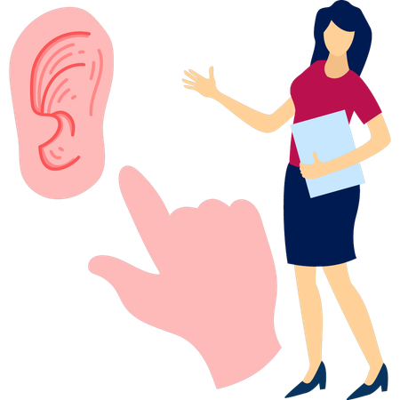 Doctor discuss about human ear  Illustration