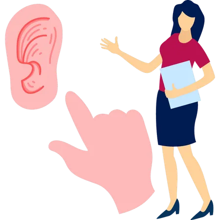 Doctor discuss about human ear  Illustration