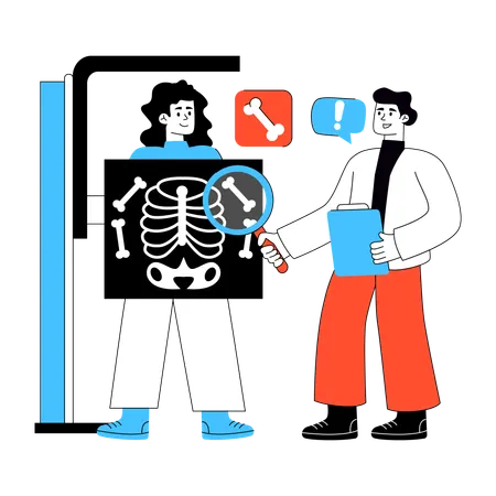 Doctor discussing Bone X Ray  Illustration