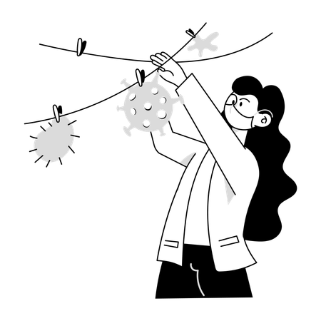 Doctor doing Bacterial Diagnosis  Illustration