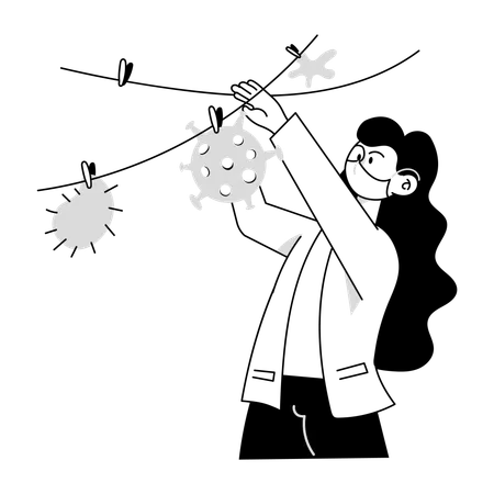 Doctor doing Bacterial Diagnosis  Illustration