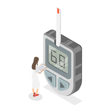 Doctor doing blood sugar test  Illustration