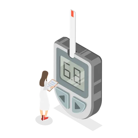 Doctor doing blood sugar test  Illustration